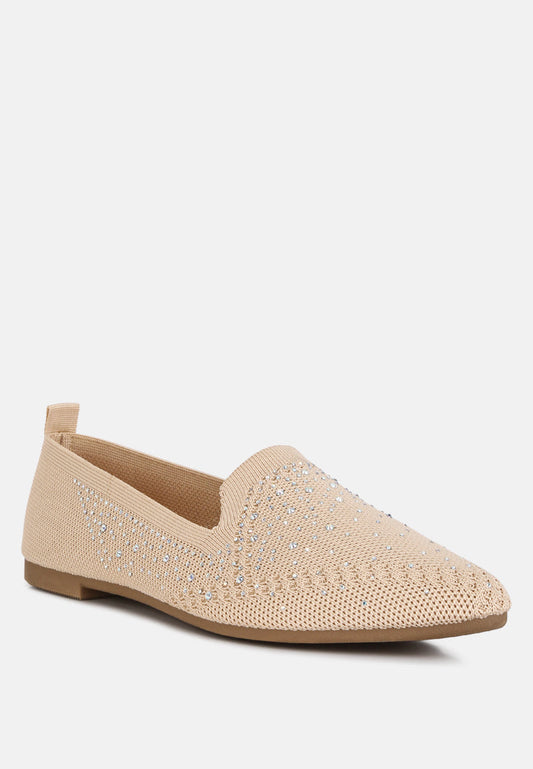 Abedi Rhinestone Embellished Pull Tab Loafers - Tigbul's Variety Fashion Shop