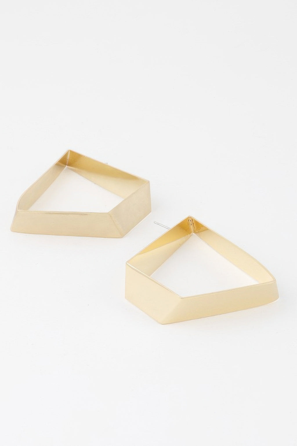Abstrakte geometrische Gold-Ohrringe, kantiges Rechteck-Design