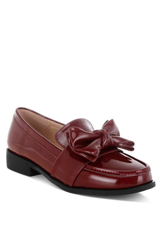 Araminta Classic Chunky Bow Loafers - Tigbul's Variety Fashion Shop