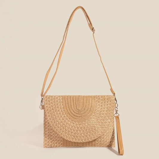 Tan Tight Woven Envelope Clutch Bag - Tigbul's Variety Fashion Shop