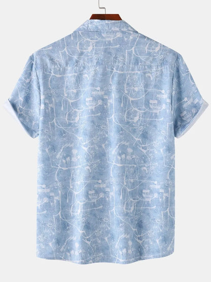 Men's Printed Short Sleeve Button Down Shirt - Tigbul's Variety Fashion Shop