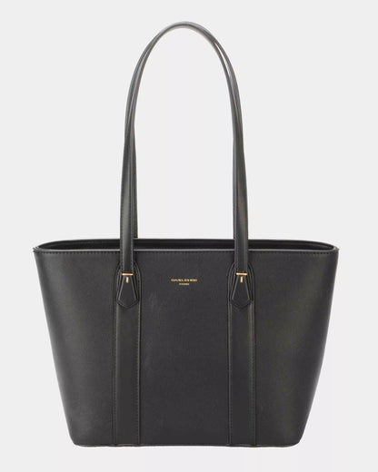 David Jones Leather Tote Bag with Gold Hardware - Tigbul's Variety Fashion Shop