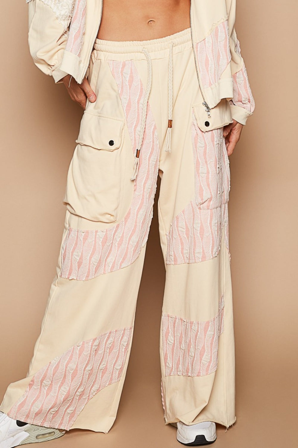 POL Crochet Contrast Drawstring Wide Leg Pants - Tigbul's Variety Fashion Shop