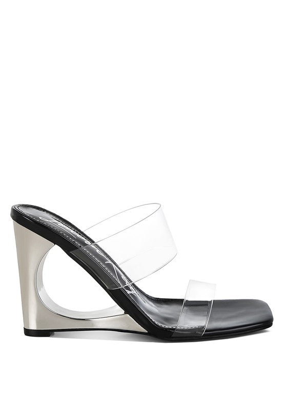 Zelene Fantasy 3.5" Wedge Heel Clear Sandals | Tigbuls Variety