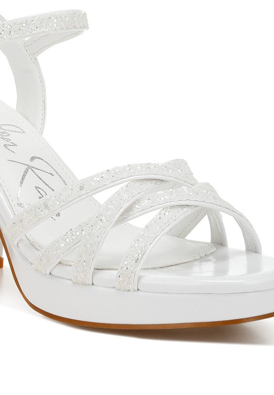 Sparks Fly Glitter Strappy Block Sandals - Tigbul's Variety Fashion Shop