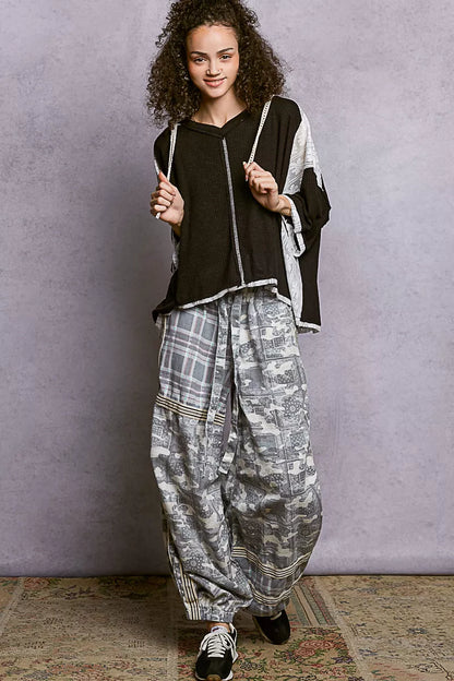 POL Short Sleeve Hoodie Top with Lace Detail - Tigbul's Variety Fashion Shop