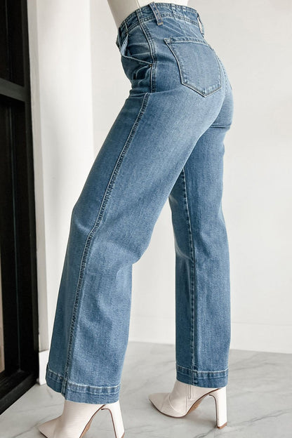 Button Fly High Waist Jeans - Tigbul's Variety Fashion Shop
