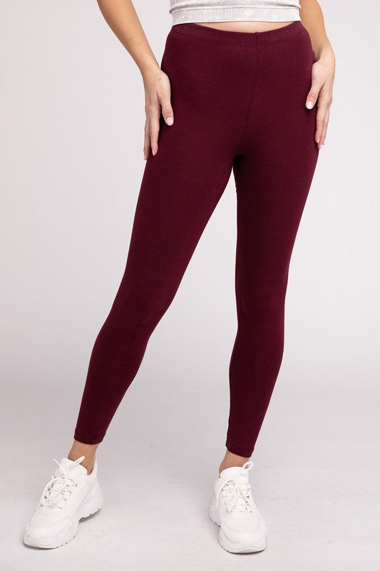 Premium Cotton Full-Length Leggings - Tigbuls Variety Fashion