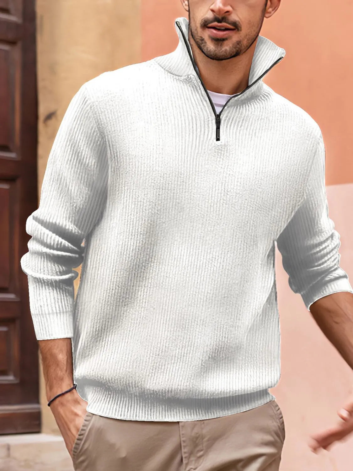 Men's Full Size Quarter Zip Long Sleeve Top Plus Size - Tigbul's Variety Fashion Shop