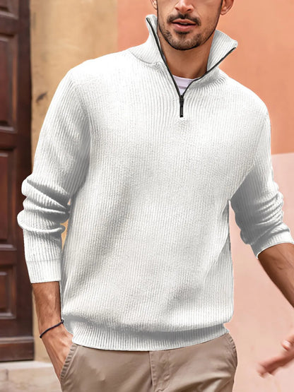 Men's Full Size Quarter Zip Long Sleeve Top Plus Size - Tigbul's Variety Fashion Shop