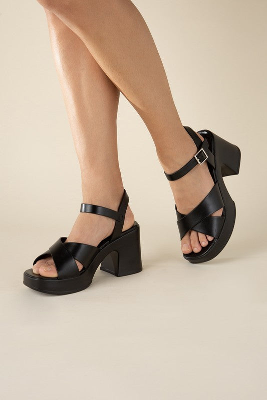 TOUCH-S Crisscross Sandal Heels - Tigbuls Variety Fashion