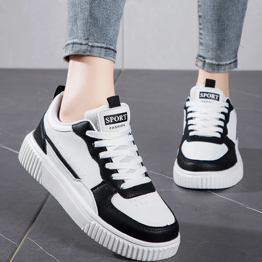 Lace Up Contrast Platform Sneakers - Tigbul's Variety Fashion Shop