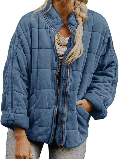 Quilted Zip Up Outerwear - Tigbul's Variety Fashion Shop