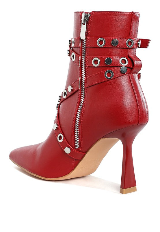 Jaunts Eyelets & Studs Harness Ankle Boots - Tigbul's Variety Fashion Shop