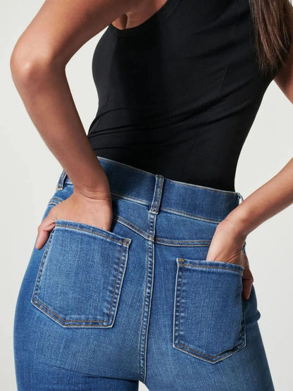 Full Size High-Waisted Flare Jeans Plus Size - Tigbul's Variety Fashion Shop