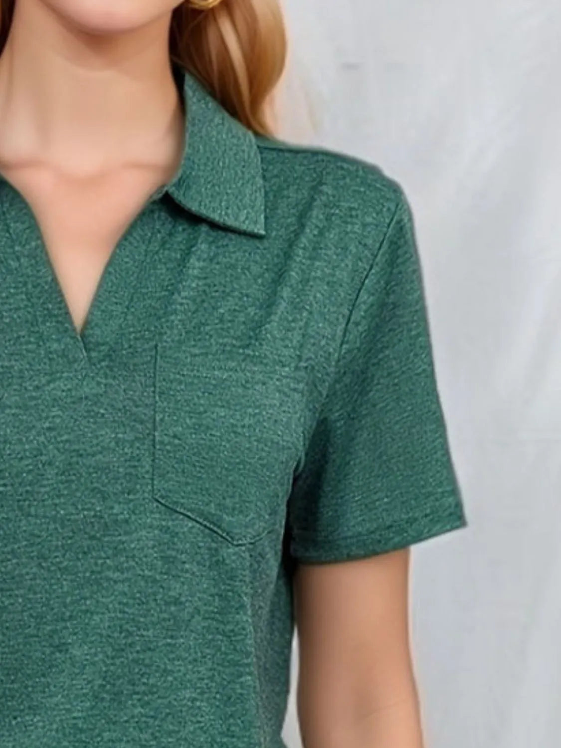 Johnny Collar Short Sleeve Top - Tigbul's Variety Fashion Shop