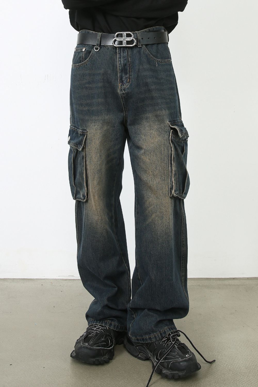 Men's Baggy Jeans with Cargo Pockets - Tigbul's Variety Fashion Shop