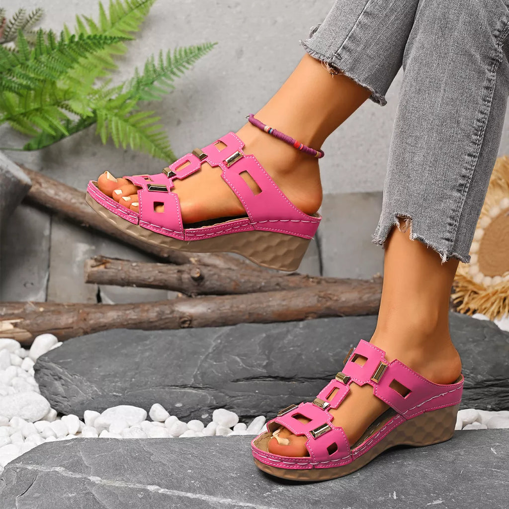 Women's Open Toe Wedge Sandals - Tigbul's Variety Fashion Shop