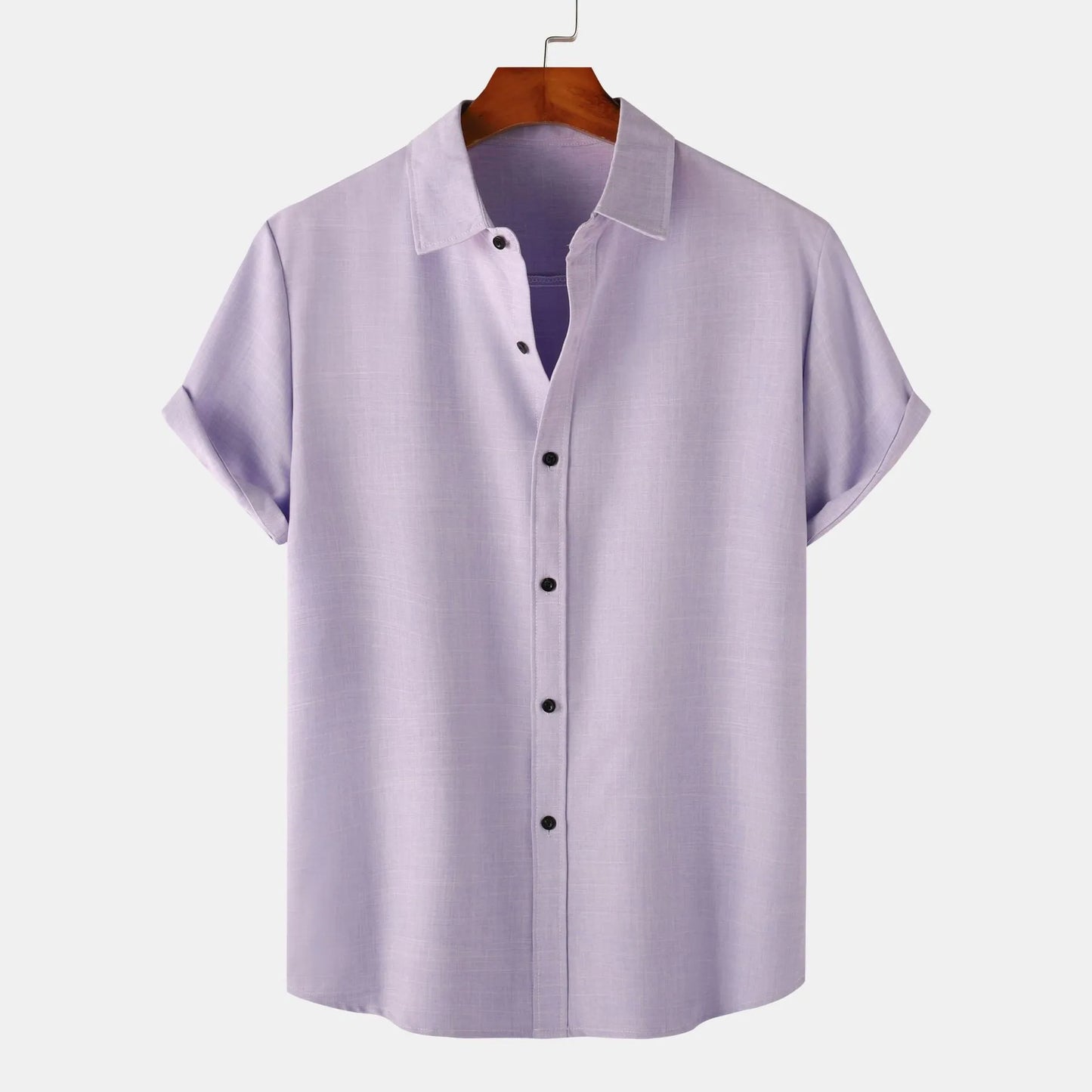 Men's Plus Size Casual Short Sleeve Button-Up Shirt - Tigbul's Variety Fashion Shop