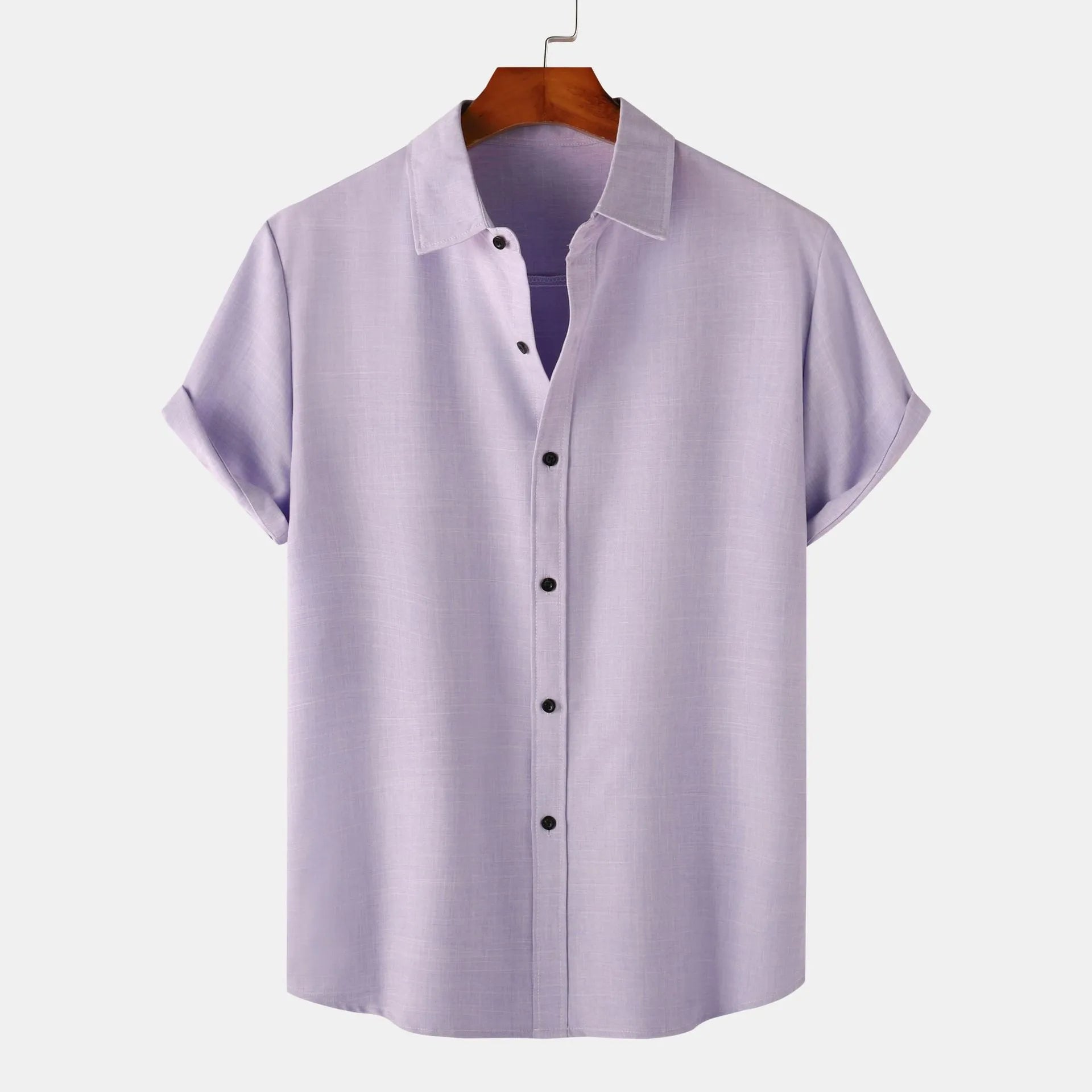 Men's Plus Size Casual Short Sleeve Button-Up Shirt - Tigbul's Variety Fashion Shop