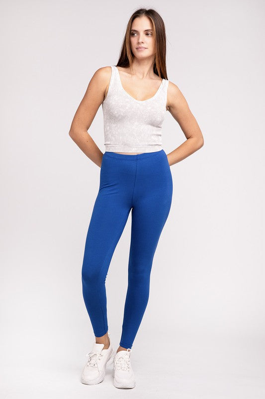 Premium Cotton Full-Length Leggings - Tigbuls Variety Fashion