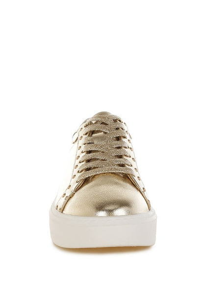 Cincinati Metallic Pleather Chunky Sneakers - Tigbul's Variety Fashion Shop