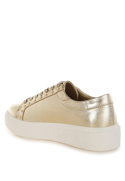 Cincinati Metallic Pleather Chunky Sneakers - Tigbul's Variety Fashion Shop