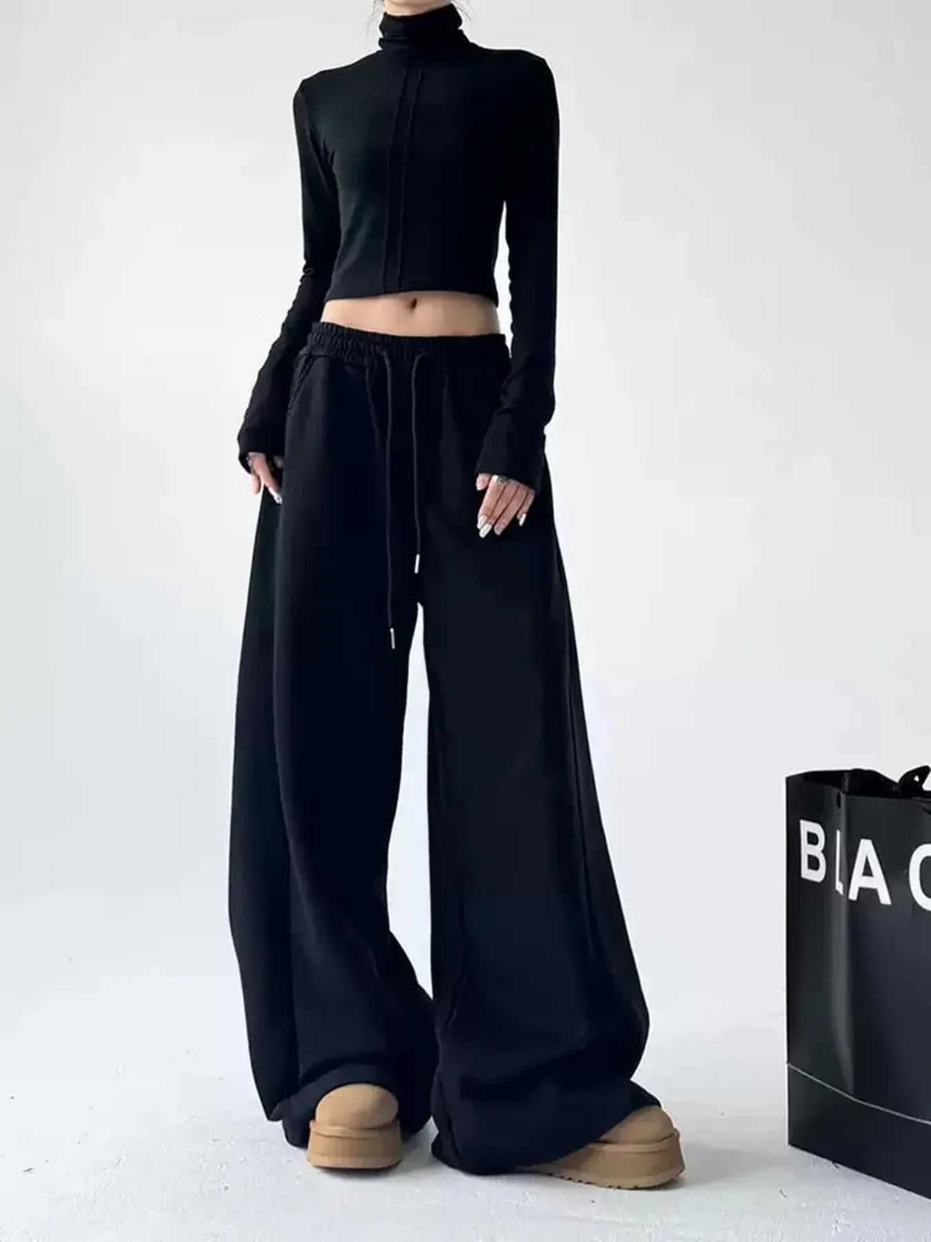 Oversized Wide Leg Drawstring Pants - Tigbul's Variety Fashion Shop