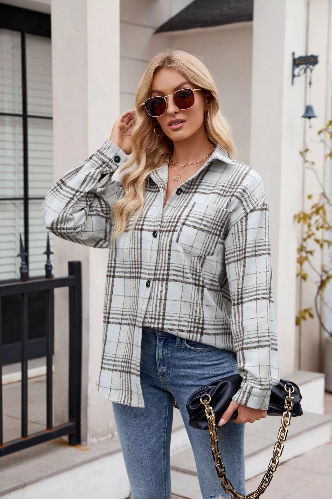 Casual Plaid Long Sleeve Shirt - Tigbul's Variety Fashion Shop