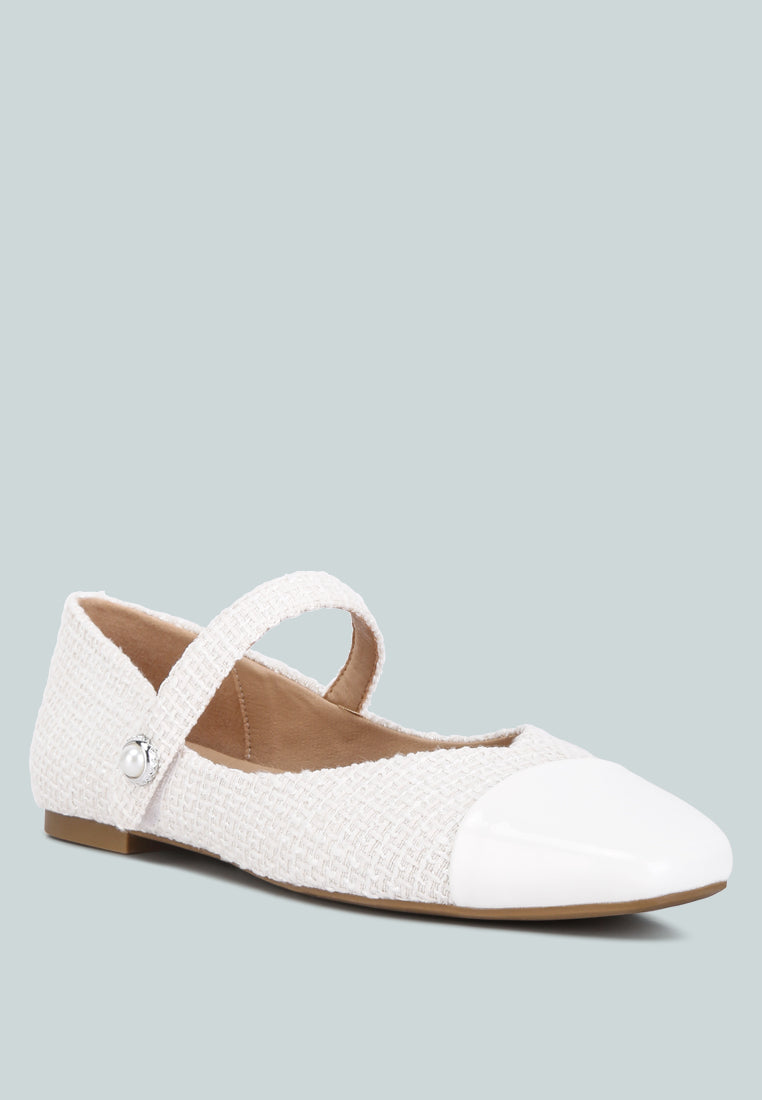 Albi Patent Toe Cap Satin Mary Jane