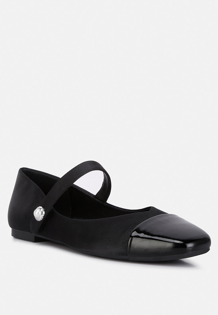 Albi Patent Toe Cap Satin Mary Jane - Tigbul's Variety Fashion Shop