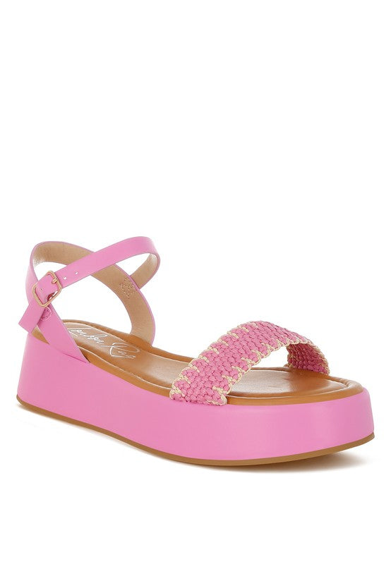 Anglong Raffia Flatform Sandals - Tigbul's Variety Fashion Shop