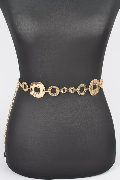 Hammered Metal Chain Belt - Tigbul's Variety Fashion Shop