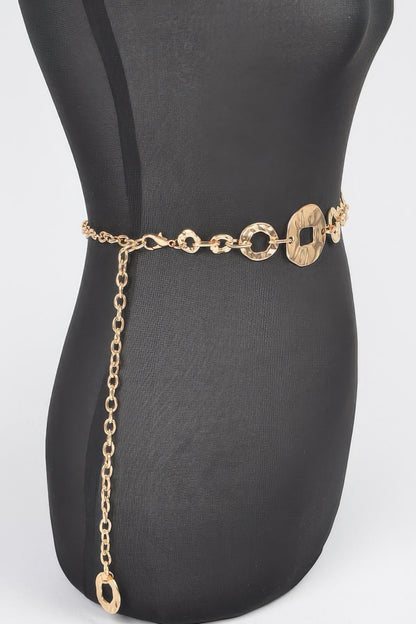 Hammered Metal Chain Belt - Tigbul's Variety Fashion Shop