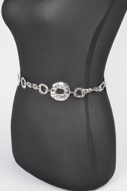Hammered Metal Chain Belt - Tigbul's Variety Fashion Shop
