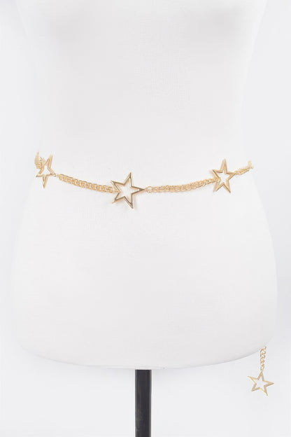 Metal Chain and Star Lined Up Belt - Tigbul's Variety Fashion Shop