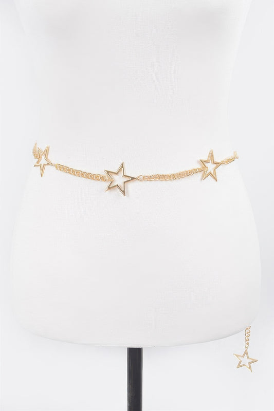 Metal Chain and Star Lined Up Belt - Tigbul's Variety Fashion Shop