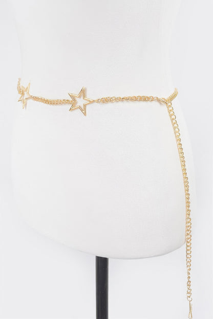 Metal Chain and Star Lined Up Belt - Tigbul's Variety Fashion Shop