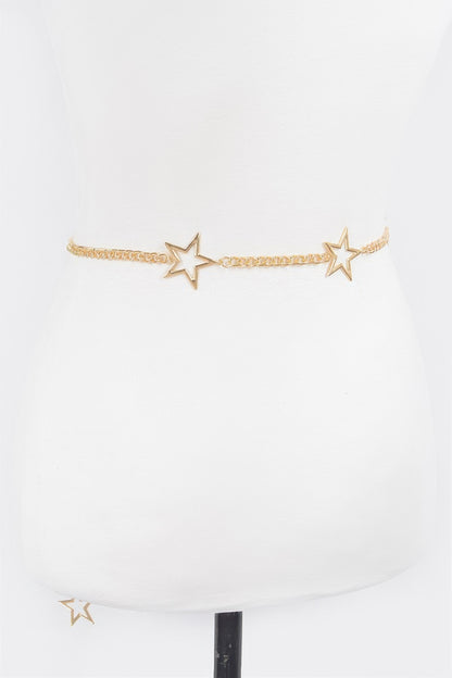 Metal Chain and Star Lined Up Belt - Tigbul's Variety Fashion Shop