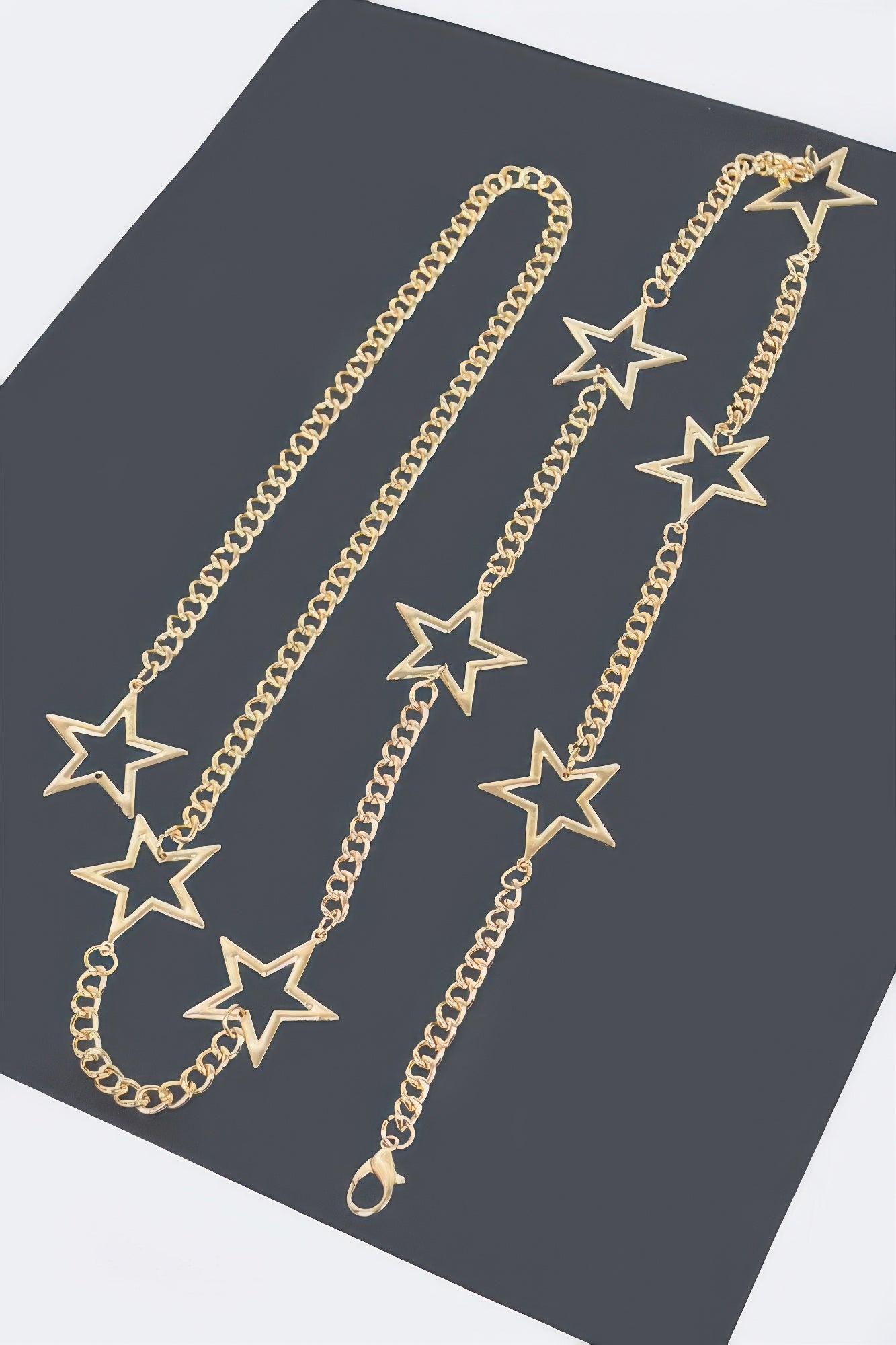 Metal Chain and Star Lined Up Belt - Tigbul's Variety Fashion Shop