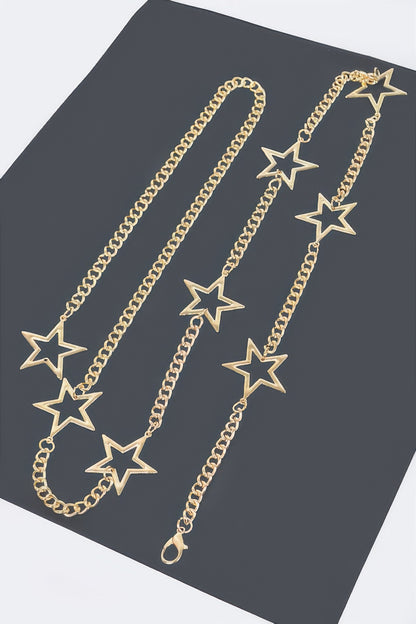 Metal Chain and Star Lined Up Belt - Tigbul's Variety Fashion Shop
