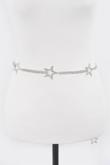 Metal Chain and Star Lined Up Belt - Tigbul's Variety Fashion Shop