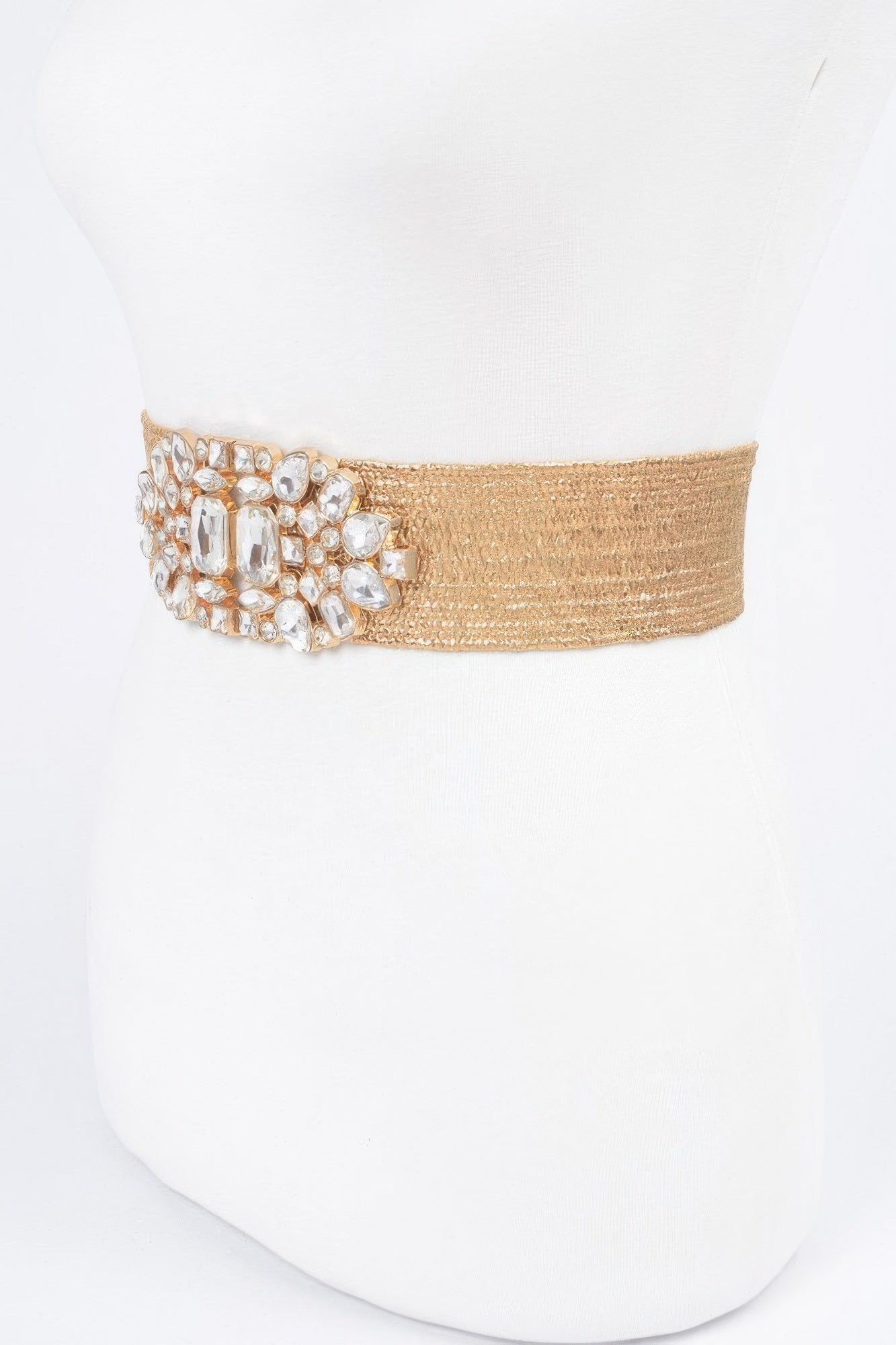 Multi Stone Metallic Straw Stretch Belt - Tigbul's Variety Fashion Shop
