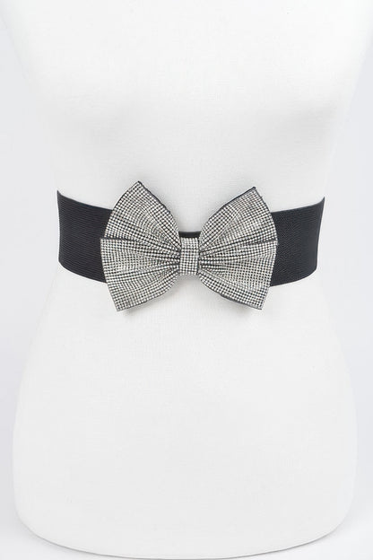 Rhinestone Ribbon Elastic Belt - Tigbul's Variety Fashion Shop