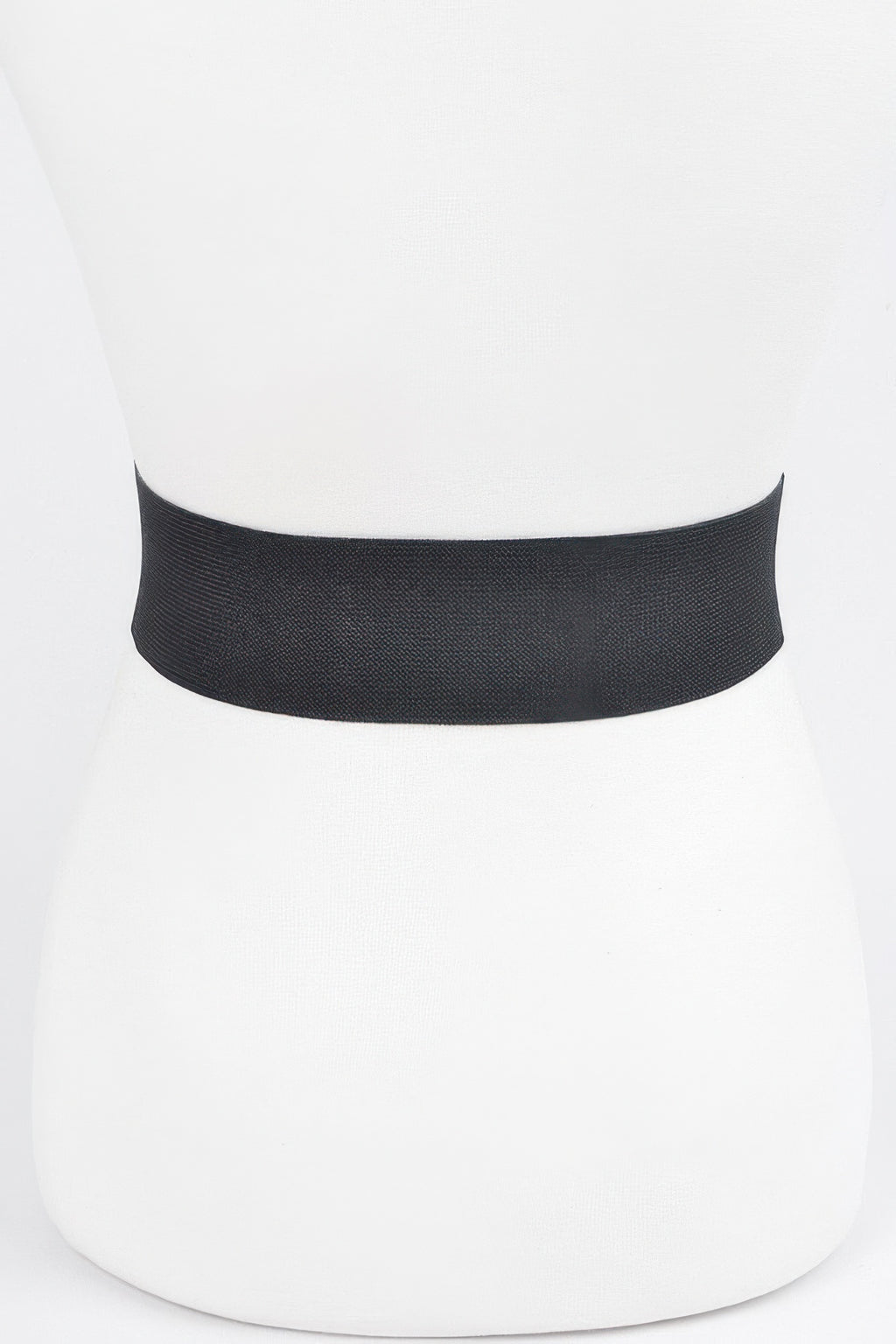 Black elastic belt band, smooth front view