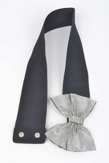 Rhinestone Ribbon Elastic Belt - Tigbul's Variety Fashion Shop