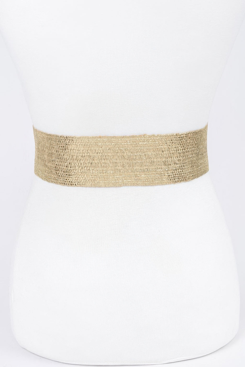 Gold wide elastic belt, straight band without buckle
