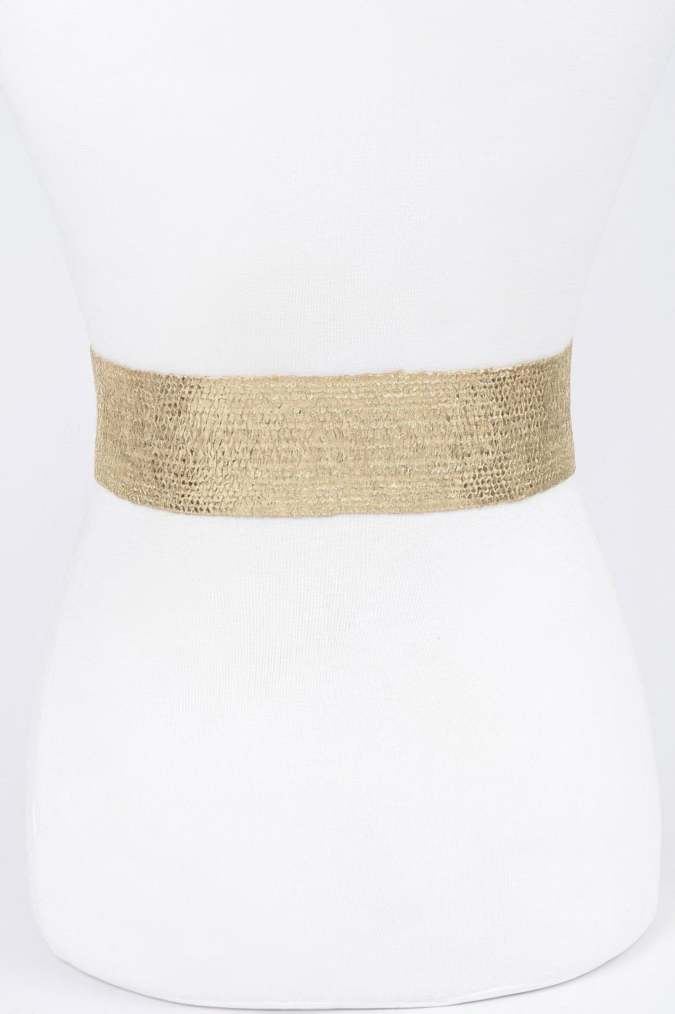 Gold wide elastic belt, straight band without buckle