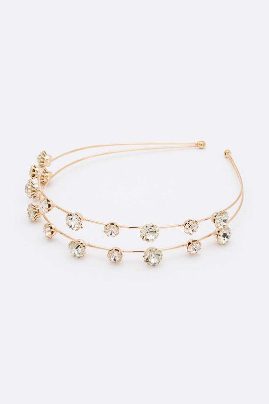 Crystal Iconic Double Row Headband - Tigbul's Variety Fashion Shop