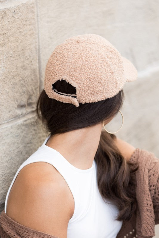 Boucle Sherpa Teddy Bear Knit Ball Cap - Tigbul's Variety Fashion Shop